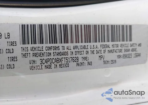 2015 Dodge Journey American Value Pkg from USA, damaged, VIN 3C4PDCABXFT517628